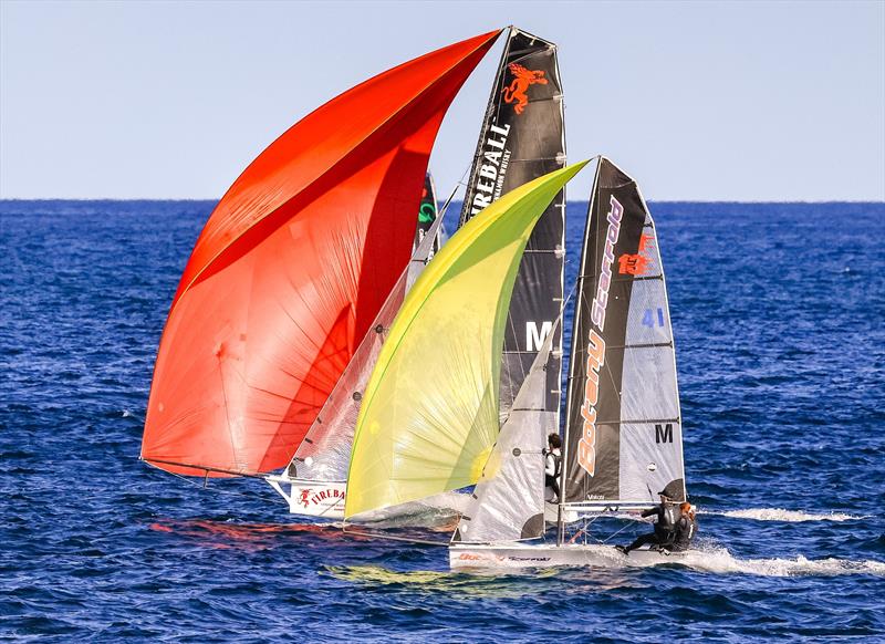 13ft Skiff Botany Scaffold - Sophie Hart & Hugh Skeen - photo © Manly 16s and Sail Media