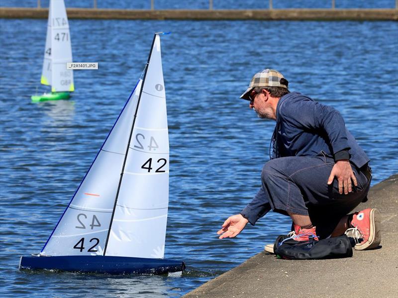 IOM Nationals at Poole: The winner Brad Gibson launching his new Post Punk design photo copyright Malcolm Appleton taken at Poole Radio Yacht Club and featuring the One Metre class