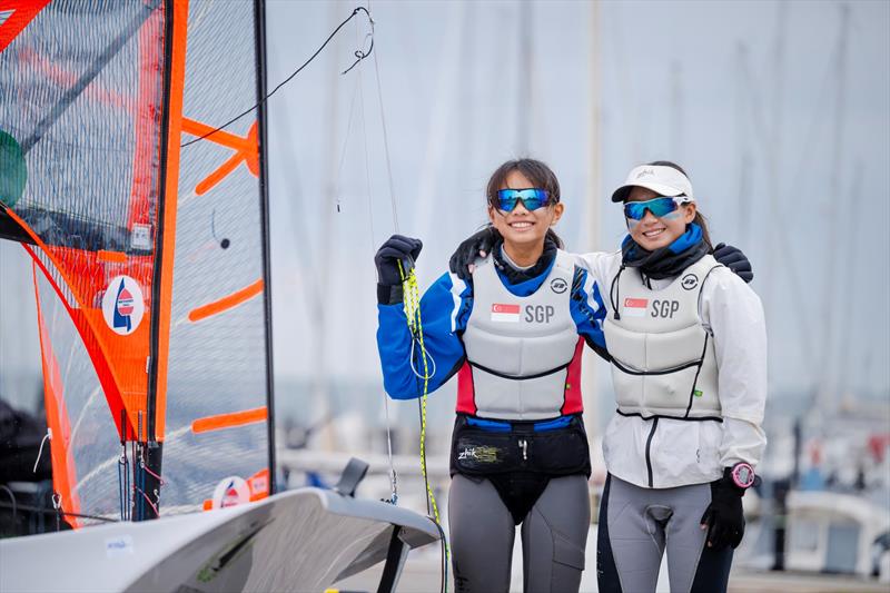 Cheryl Yong and Febe Wong, who have been in the 29er together since February, are looking forward to gaining experience in the Euro Cup at Kiel Week photo copyright Sascha Klahn taken at Kieler Yacht Club and featuring the 29er class