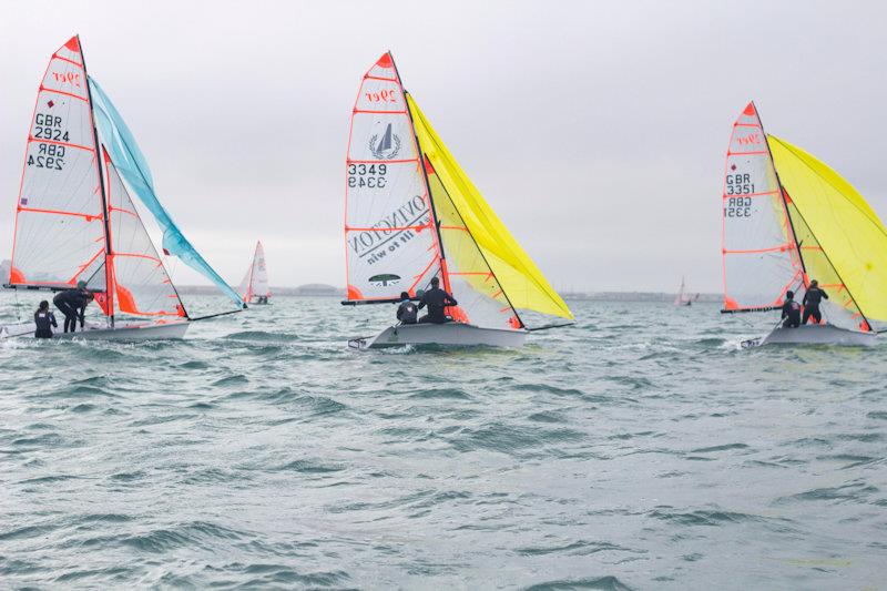 Sam Pascoe crewing for his son Benjamin in the Ovington Championships at Weymouth photo copyright WPNSA taken at Weymouth & Portland National Sailing Academy and featuring the 29er class