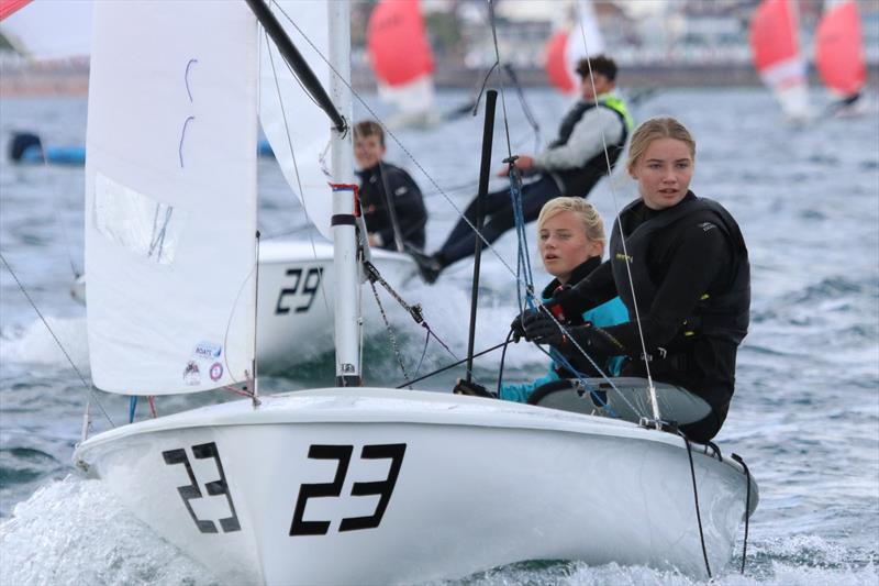 Rosie and Susie Sheahan during the 420 Autumn Championships at Torbay