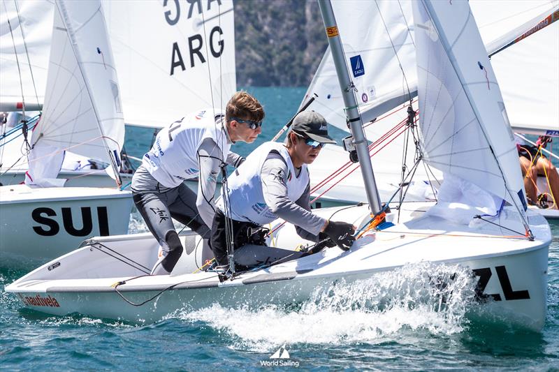 Cam Brown and Alex Norman - NZL - Male Dinghy - 420 - 2024 Youth World Sailing Championships - Lake Garda - Italy - July 2024 - photo © Tamborini Alessio