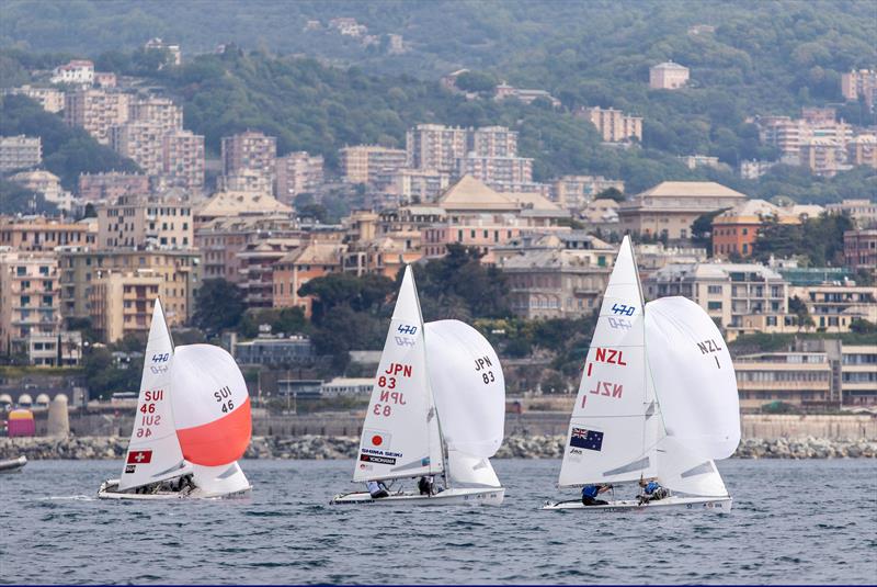 Paul Snow-Hansen and Dan Willcox - 470 - NZL- Day 7 - Hempel Sailing World Cup - Genoa - April 2019 - photo © Pedro Martinez / Sailing Energy