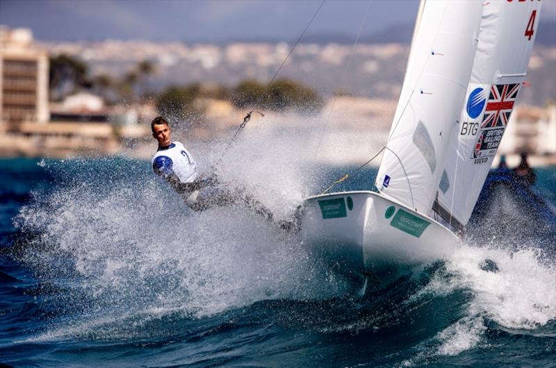 A 470 boat dealing with the waves in the bay of Palma - Trofeo Princesa Sofía Iberostar - photo © Pedro Martínez / Sailing Energy