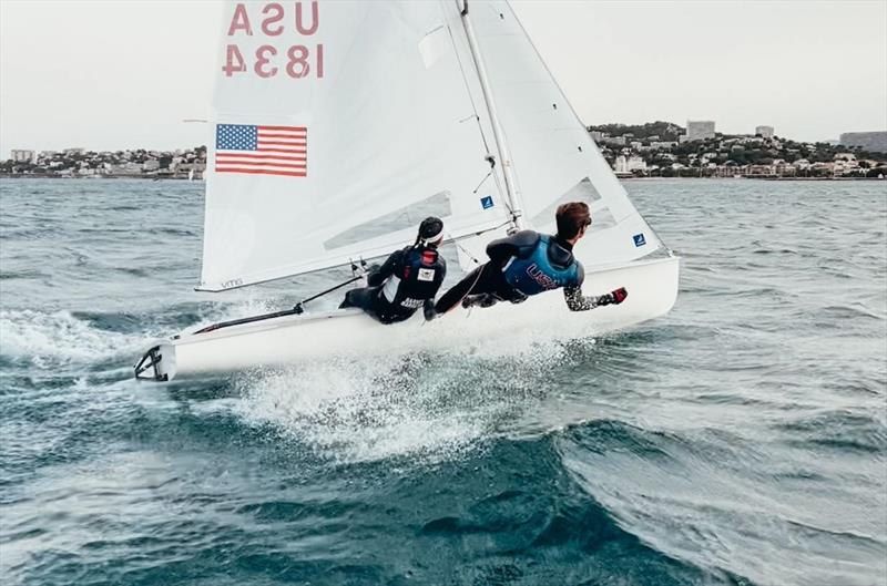 Barnes-Bargehr and McDonough on the waters off of Marseille, France  photo copyright Nikole Barnes-Bargehr and McDonough  taken at New Bedford Yacht Club and featuring the 470 class