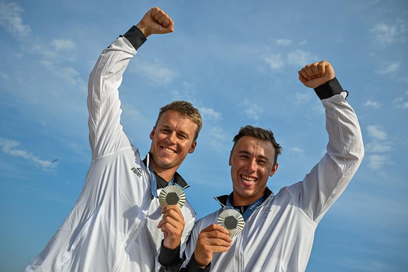 Isaac McHardie and Will McKenzie (NZL) - Silver Medalists - Mens Skiff - Paris2024 Olympic Sailing Event - Marseille - August 2, 2024 - photo © World Sailing / Lloyd Images