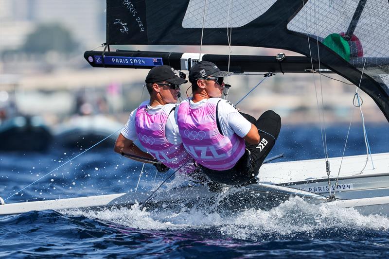 Isaac McHardie and Will McKenzie (NZL) - Silver Medalists - Mens Skiff - Paris2024 Olympic Sailing Event - Marseille - August 2, 2024 - photo © World Sailing / Sander van der Borch