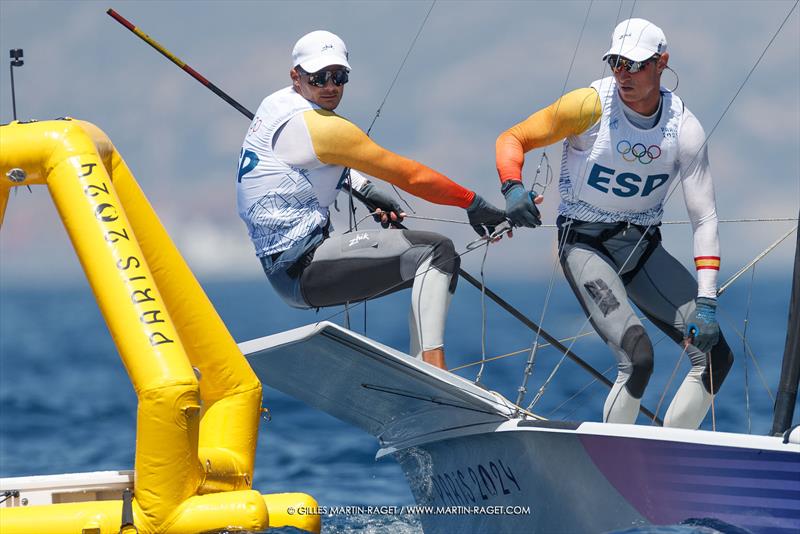 Diego Botin/Florian Trittel (ESP) - Medal race - Men's Skiff - 49er - Paris 2024 Olympic Sailing - Marseille, August 2, 2024 - photo © World Sailing / Sander van der Borch