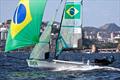 Martine Grael and Kahena Kunz (BRA) sailing on Guanabara Bay, Rio de Janeiro - Day 6 2016 Olympic Regatta © Richard Gladwell - Sail-World.com / nz