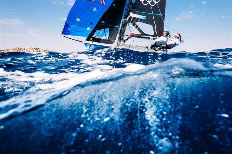 Olivia Price and Evie Haseldine - Paris 2024 Olympic Games photo copyright Sailing Energy taken at  and featuring the 49er FX class