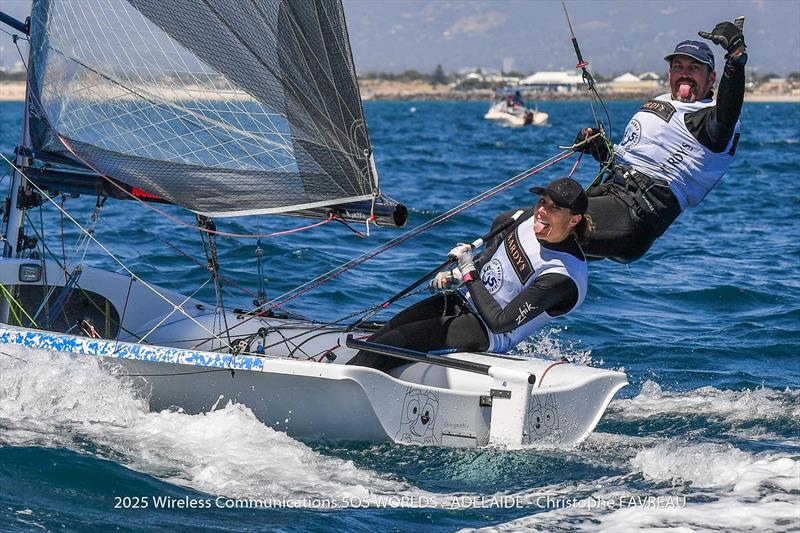 Alex and Marcus enjoying their time in second photo copyright Christophe Favreau taken at Adelaide Sailing Club and featuring the 505 class