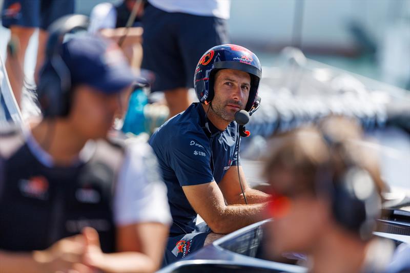 Arnaud Psarofaghis ahead of dock out. Louis Vuitton Cup Semi Finals Day 3 in Barcelona, Spain photo copyright Alinghi Red Bull Racing / Samo Vidic taken at  and featuring the AC40 class