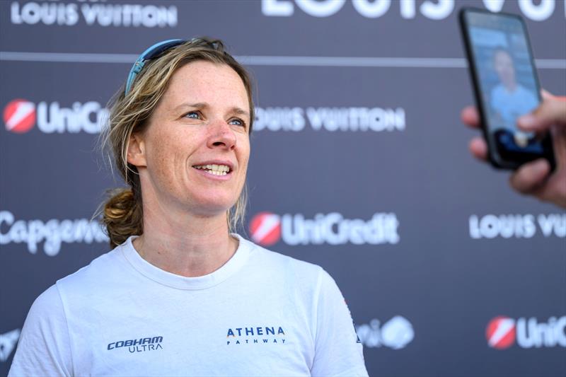 Hannah Mills, Athena Pathway - Puig Women's America's Cup -  Day 1, Group A - October 5, 2024 photo copyright Ricardo Pinto / America's Cup taken at  and featuring the AC40 class