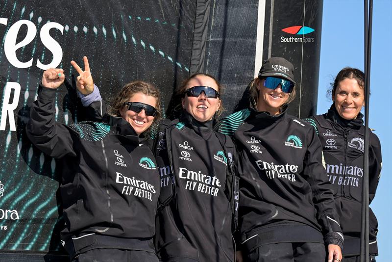 Emirates Team New Zealand Women's Team waiting for the wind - Group A - Puig Women's America's Cup - October 10, 2024  - photo © David Maynard / www.alleycatphotographer.com