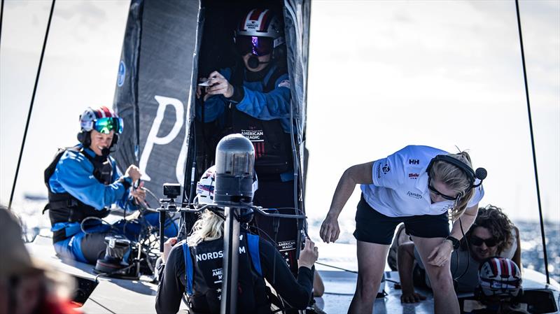 NYYC American Magic Women - Puig Women's America's Cup photo copyright NYYC American Magic / Amalia Infante taken at  and featuring the AC40 class