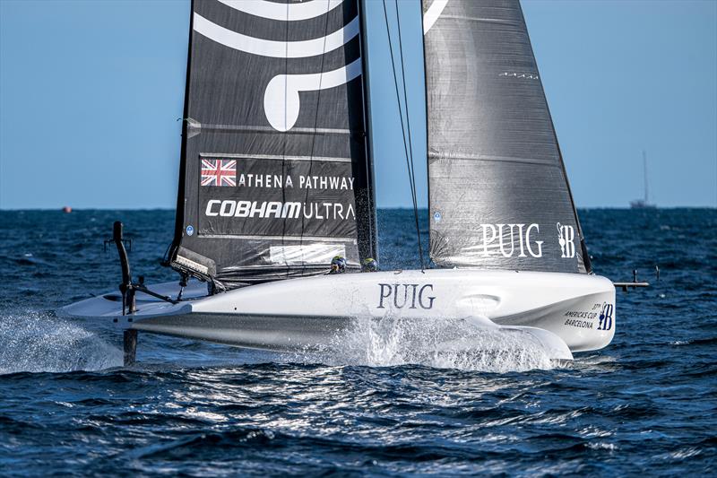 Athena Pathway (GBR) - Group A - Puig Women's America's Cup - October 11, 2024  photo copyright Ricardo Pinto / America's Cup taken at Real Club Nautico de Barcelona and featuring the AC40 class