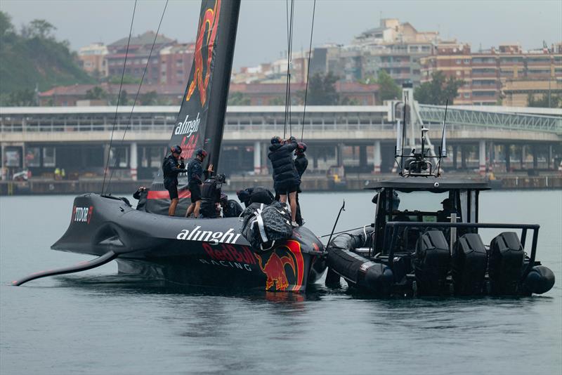 Windshields removed from trimmer and flight controller pit positions - (change occurred on May 4th) - Alinghi Red Bull Racing - AC75 - Day 16 - May 14, 2024 - Barcelona - photo © Paul Todd/America's Cup