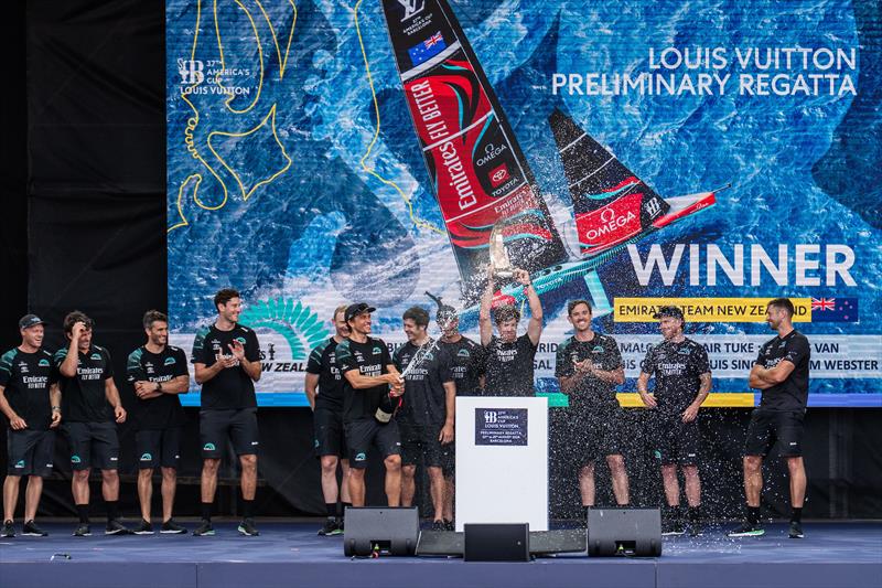 Emirates Team New Zealand win the Louis Vuitton Preliminary Regatta Barcelona - August 25th 2024 - photo © Ian Roman / America's Cup