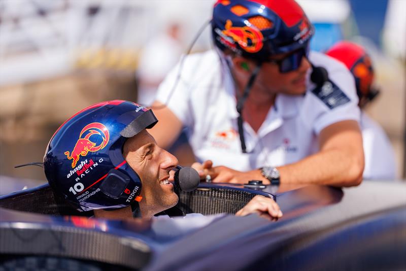 Arnaud Psarofaghis at dock out prior to racing on day 1 of the Louis Vuitton Cup in Barcelona, Spain. 29 August - photo © Alinghi Red Bull Racing / Samo Vidic