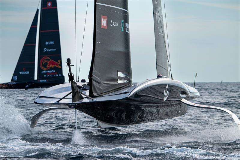 American Magic chases Alinghi Red Bull Racing - Race 20, Day 5 - Round Robin 2 - Louis Vuitton Cup - September 5, 2024 - photo © Ricardo Pinto / America's Cup