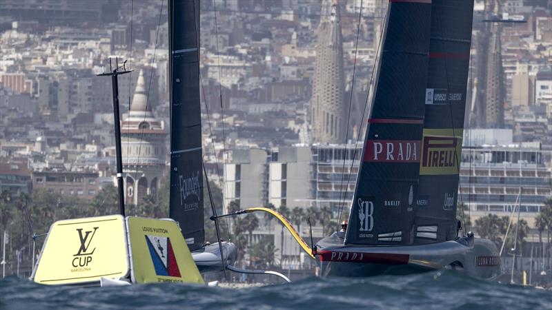 New York Yacht Club American Magic vs. Luna Rossa Prada Pirelli on Louis Vuitton Cup Round Robin Day 7 - 7th September 2024 photo copyright David Maynard / www.alleycatphotographer.com taken at  and featuring the AC75 class