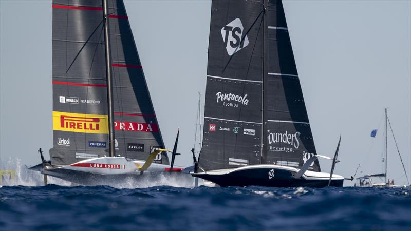 Luna Rossa Prada Pirelli vs. New York Yacht Club American Magic on Louis Vuitton Cup Semi-Finals Day 2 - 15th September 2024 photo copyright David Maynard / www.alleycatphotographer.com taken at  and featuring the AC75 class