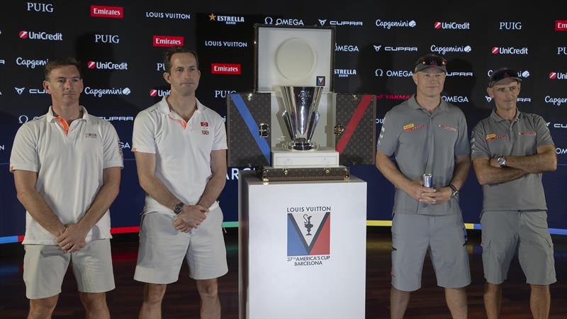 Louis Vuitton Cup Finals Media Conference (l-r) Dylan Fletcher, Ben Ainslie, Jimmy Spithill, Checco Bruni - photo © David Maynard / www.alleycatphotographer.com