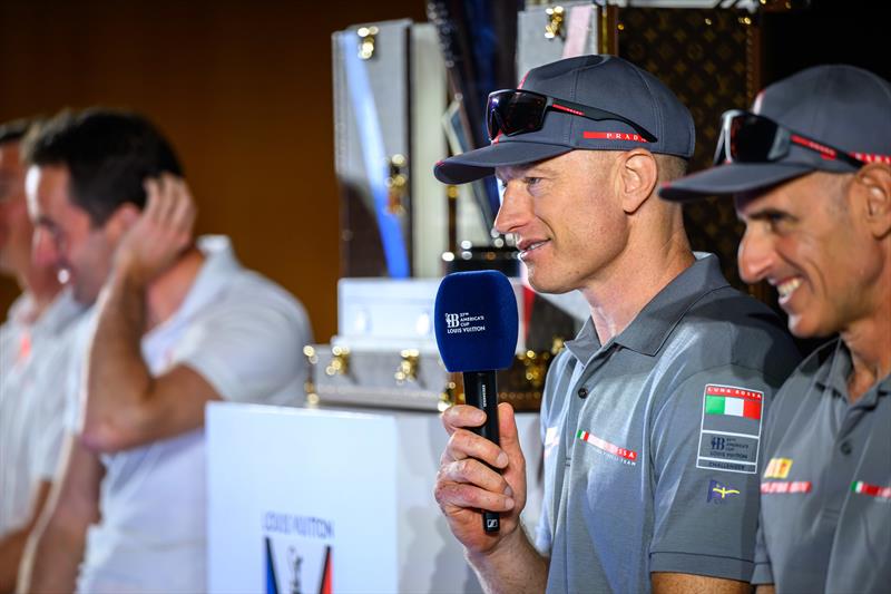 Jimmy Spithill and Checco Bruni during the Louis Vuitton Cup Finals Media Conference - photo © Ricardo Pinto / America's Cup