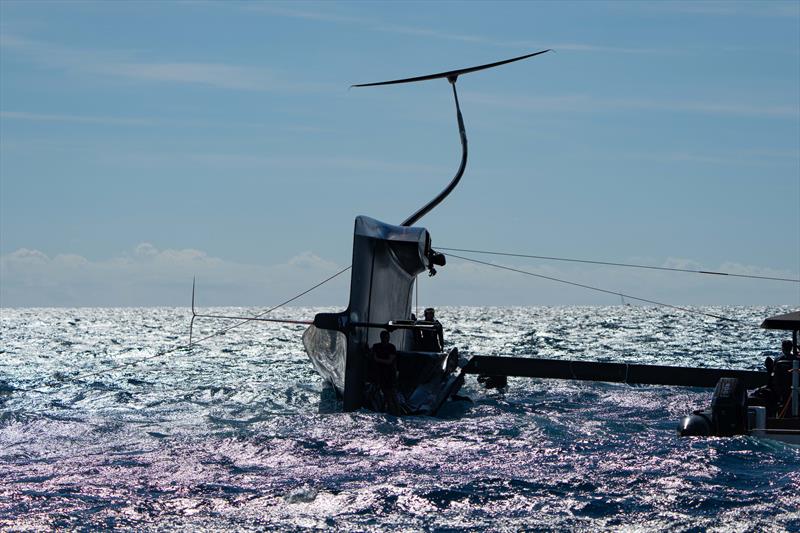 Alinghi Red Bull Racing capsize - September 29, 2024 - photo © Ian Roman / America's Cup