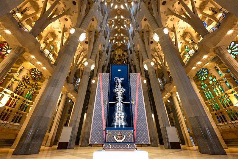 America's Cup Tropy at Sagrada Familia - Barcelona - October 18, 2024 photo copyright Ricardo Pinto / America's Cup taken at Real Club Nautico de Barcelona and featuring the ACC class