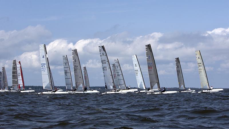 Racing on day 4 of the A Class Catamaran North American Championship