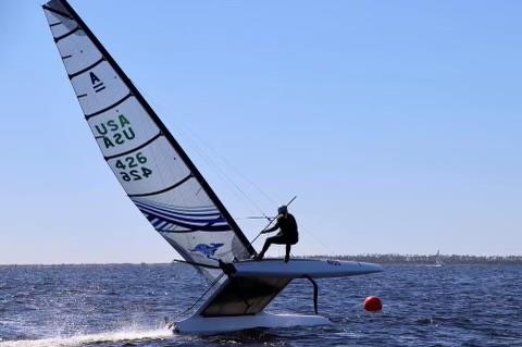 A Class catamaran racing action at the Caterwaul Regatta - photo © Image courtesy of the Caterwaul Regatta Fall 2022