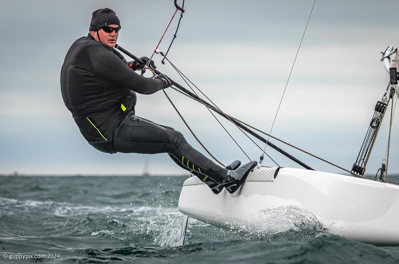 European No. 6, Hugh MacGregor using the Unicorn and A Class Catamaran Nationals at Hayling Ferry SC as part of his Worlds training for September in Punta Ala, Italy - photo © Gordon Upton / www.guppypix.com