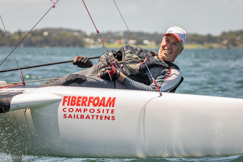 A-Class Cat Worlds - The reigning Classic Champion and former Olympian Scott Anderson, AUS, is looking at defending his crown, after winning his first A-Cat championship back in 1986! photo copyright Gordon Upton / www.guppypix.com taken at Centro Velico Punta Ala and featuring the A Class Catamaran class