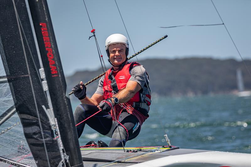 A-Class Cat Worlds - Aussie Sailing Royalty Darren Bundock, has Tornado, Olympic and Americas Cup titles under his belt, but has yet to get to the top slot in the A-Cat, but finishing runner-up more than once - photo © Gordon Upton / www.guppypix.com