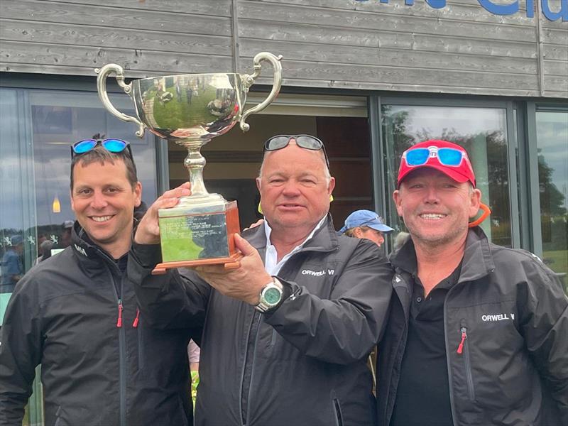 Ajax Nationals at Harwich: Josh Richardson, Mark Ingram and Richard Merriweather, winners of the Gimpel Trophy photo copyright Linda Ingram taken at Royal Harwich Yacht Club and featuring the Ajax class