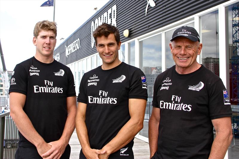 Peter Burling, Blair Tuke and Grant Dalton after the Silver medal winning crew were first signed in January 2014 - photo © Richard Gladwell Sail-World.com