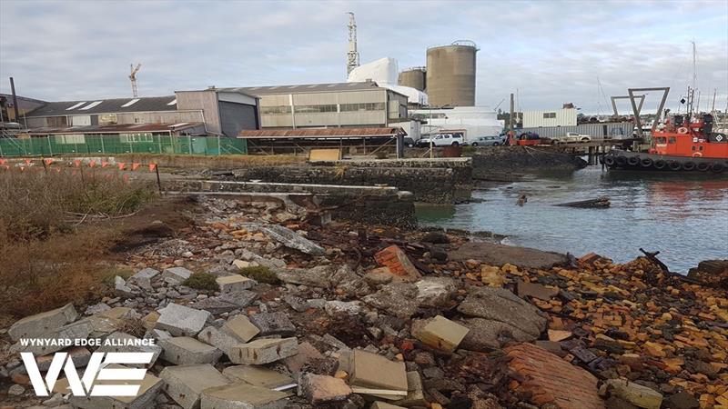 New Sealink location being developed on the western side of Wynyard Point. The area is being `declaimed` with the old material being replaced with clean material - America's Cup base development - Wynyard Edge Alliance - Update March 28, 2019  - photo © Wynyard Edge Alliance