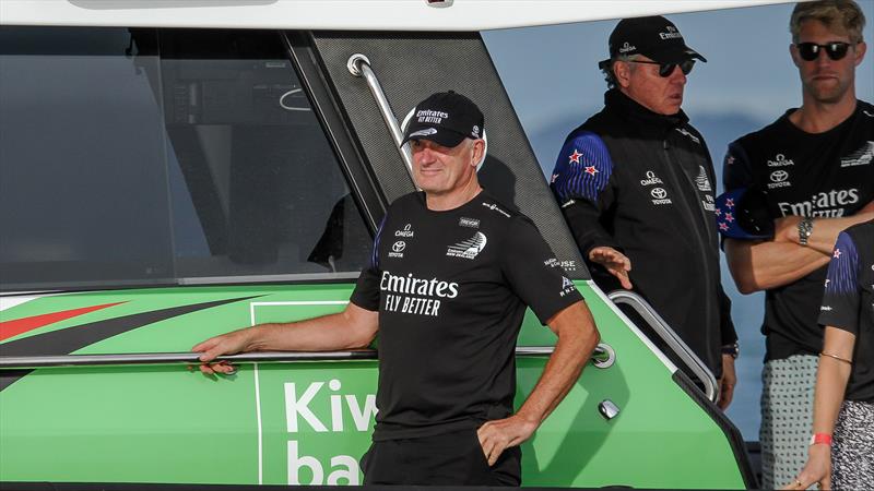 Speaker of the House of Representatives, Trevor Mallard watches the finish from Matteo de Nora' chase boat - Emirates Team NZ - America's Cup - Day 5 - March 15, , Course E photo copyright Richard Gladwell / Sail-World.com / nz taken at Royal New Zealand Yacht Squadron and featuring the ACC class