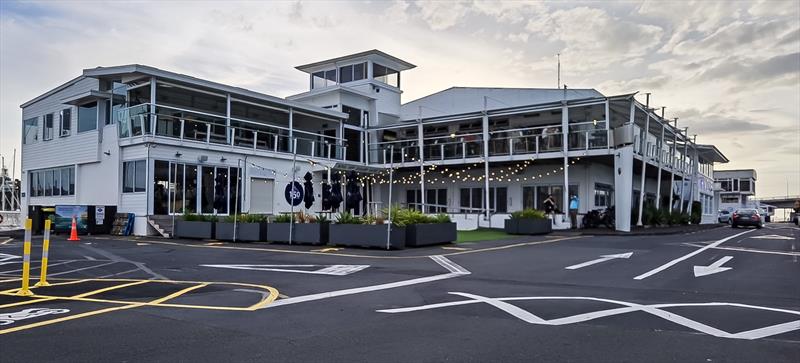 Royal New Zealand Yacht Squadron clubrooms in Auckland's Westhaven Marina - photo © Richard Gladwell - Sail-World.com/nz