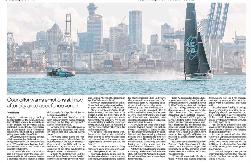 NZ Herald Sept 26, 2022 - photo © NZ Herald