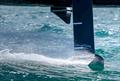 The detachable foil tip breaks the surface - Armstrong Foils has partnered with SailGP to be the Official Foil Tip Manufacturer of SailGP © Bob Martin/SailGP