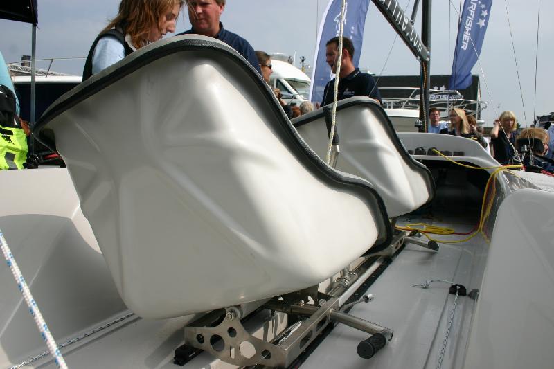 Patented tilting seat design on the Artemis small keelboat, suitable for sailors with a disability - photo © Mike Wood