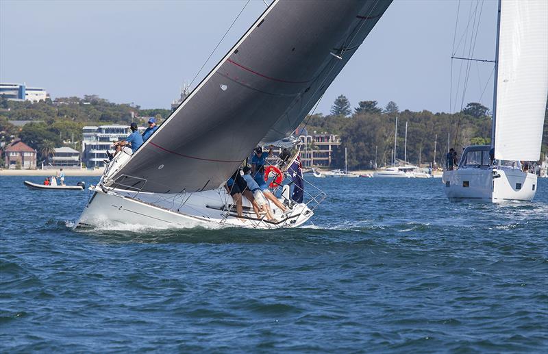 One of the little bullets that appeared on Sydney Harbour caught some of the crew on board Finn a bit off guard - photo © John Curnow