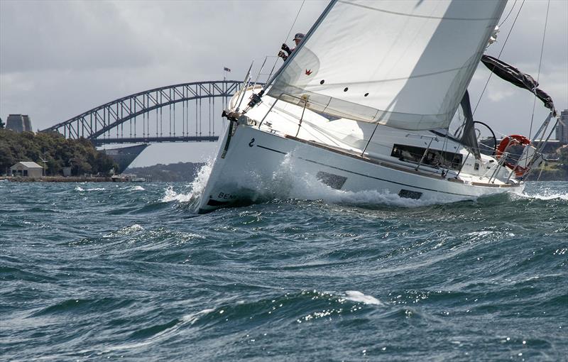 Uwe Roehm's Currawong hard pressed after rounding Fort Denison photo copyright John Curnow taken at Cruising Yacht Club of Australia and featuring the Beneteau class