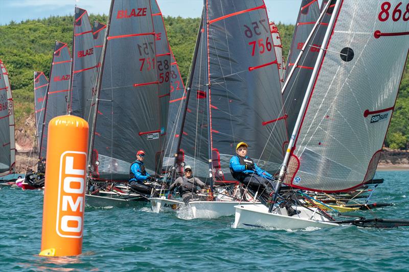 Race start during the Hartley Boats Blaze National Championship 2024  photo copyright Petru Balau Sports Photography / sports.hub47.com taken at Pembrokeshire Yacht Club and featuring the Blaze class