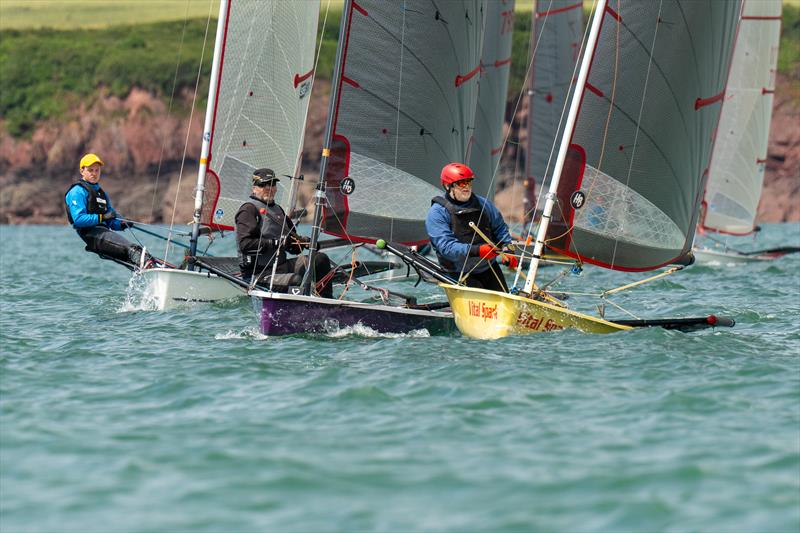 Robbie Smart (Youth), Richard Botting (Grand Master) and Peter Mcfarlane (Grand Master) compete on equal terms during Hartley Boats Blaze National Championship 2024 photo copyright Petru Balau Sports Photography / sports.hub47.com taken at Pembrokeshire Yacht Club and featuring the Blaze class