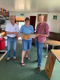 Team B (Tim D, Elaine L, Andrew P) win the Team Trophy in the British Moth Nationals at Hollowell © BMBA