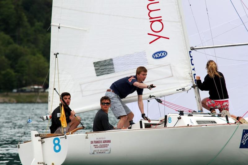 Nick Wilkinson and the Bristol University/BUSA team EUROSAF University Match Racing Championships 2013 photo copyright Giorgio Davanzo taken at Vela Lago di Ledro and featuring the BUSA class