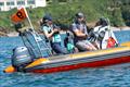 Alan and Helen Krayling in a RIB - ABP Cadet class World Championship in Plymouth © Paul Gibbins Photography